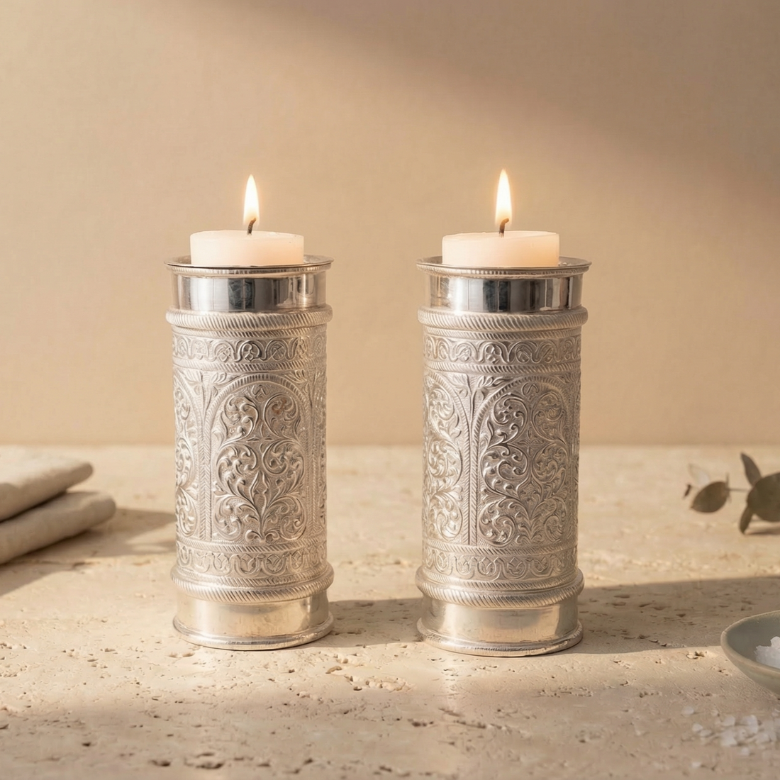 Tree Of Life Candle Holders (Set of 2)