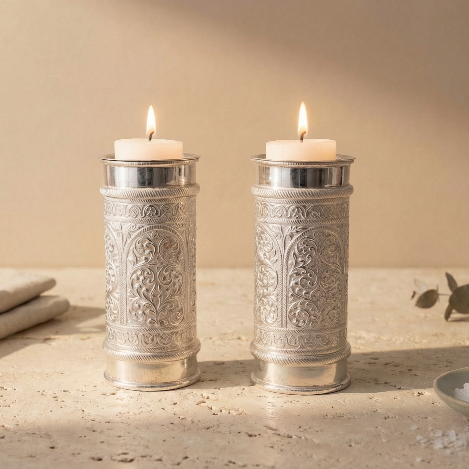 Tree Of Life Candle Holders (Set of 2)